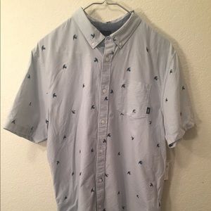 Men’s vans houser button up bird print size large